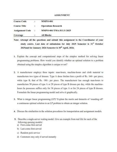 IGNOU MMPO-01 Solved Assignment 2025-26 English Medium