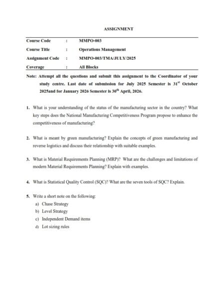 IGNOU MMPO-03 Solved Assignment 2025-26 English Medium