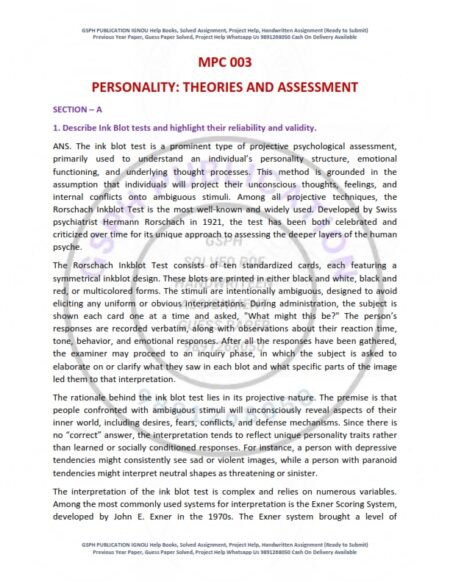 IGNOU MPC-03 Solved Assignment 2025-26 English Medium