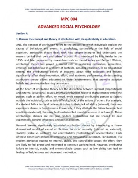 IGNOU MPC-04 Solved Assignment 2025-26 English Medium
