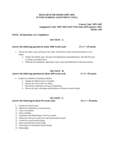 IGNOU MPC-05 Solved Assignment 2025-26 English Medium