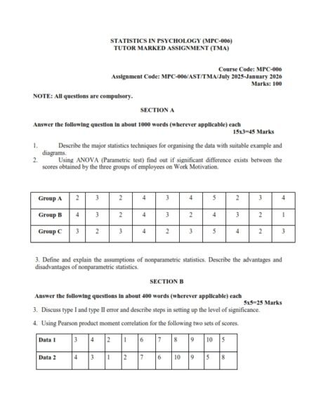 IGNOU MPC-06 Solved Assignment 2025-26 English Medium