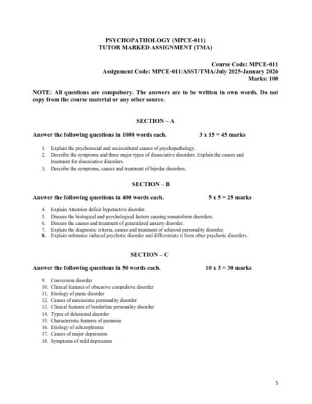 IGNOU MPCE-011 Solved Assignment 2025-26 English Medium