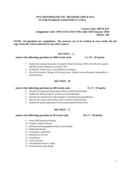 IGNOU MPCE-013 Solved Assignment 2025-26 English Medium