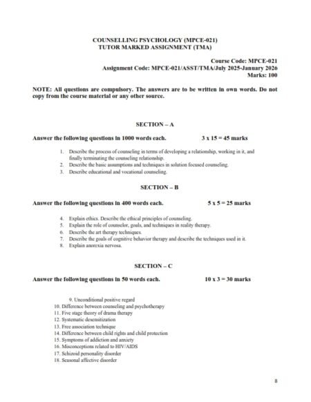 IGNOU MPCE-021 Solved Assignment 2025-26 English Medium