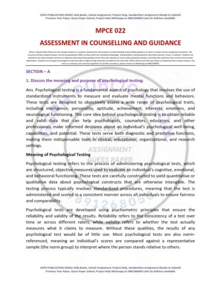 IGNOU MPCE-022 Solved Assignment 2025-26 English Medium