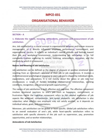 IGNOU MPCE-031 Solved Assignment 2025-26 English Medium