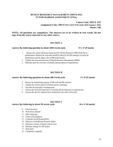 IGNOU MPCE-032 Solved Assignment 2025-26 English Medium