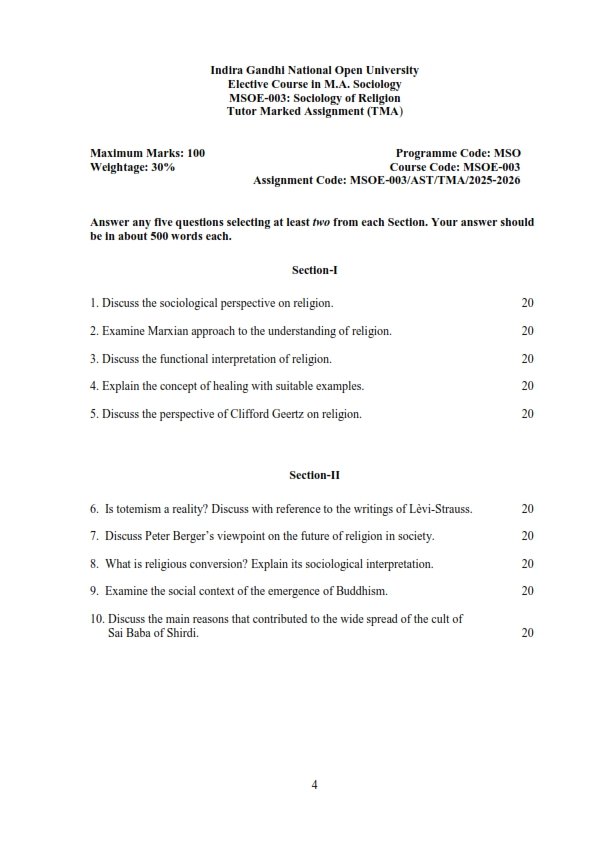 IGNOU MSOE-03 Solved Assignment 2025-26 English Medium