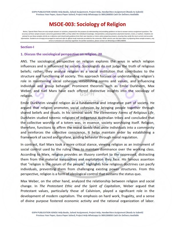 IGNOU MSOE-03 Solved Assignment 2025-26 English Medium