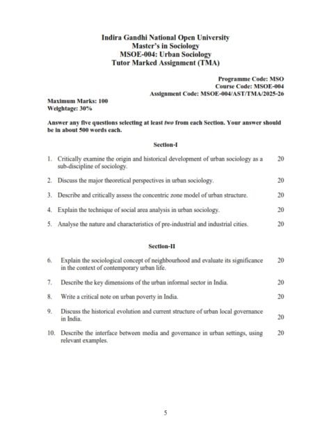 IGNOU MSOE-04 Solved Assignment 2025-26 English Medium