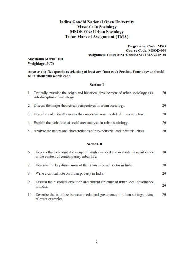 IGNOU MSOE-04 Solved Assignment 2025-26 English Medium
