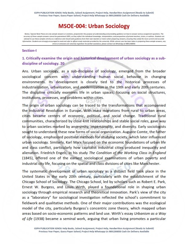 IGNOU MSOE-04 Solved Assignment 2025-26 English Medium