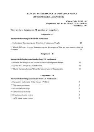 IGNOU BANE-146 Solved Assignment 2025-26 English Medium