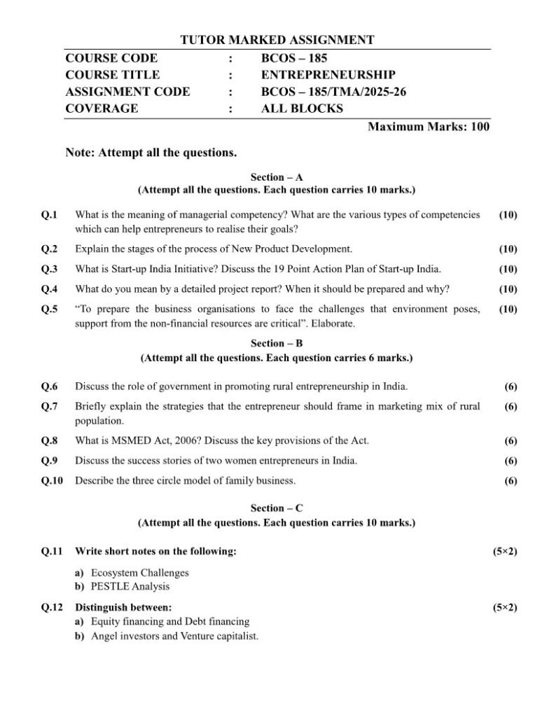 IGNOU BCOS-185 Solved Assignment 2025-26 English Medium