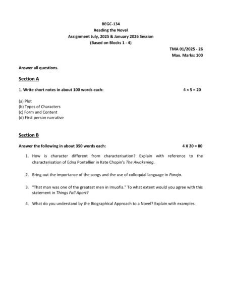 IGNOU BEGC-134 Solved Assignment 2025-26 English Medium