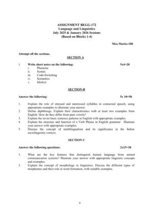 IGNOU BEGG-172 Solved Assignment 2025-26 English Medium