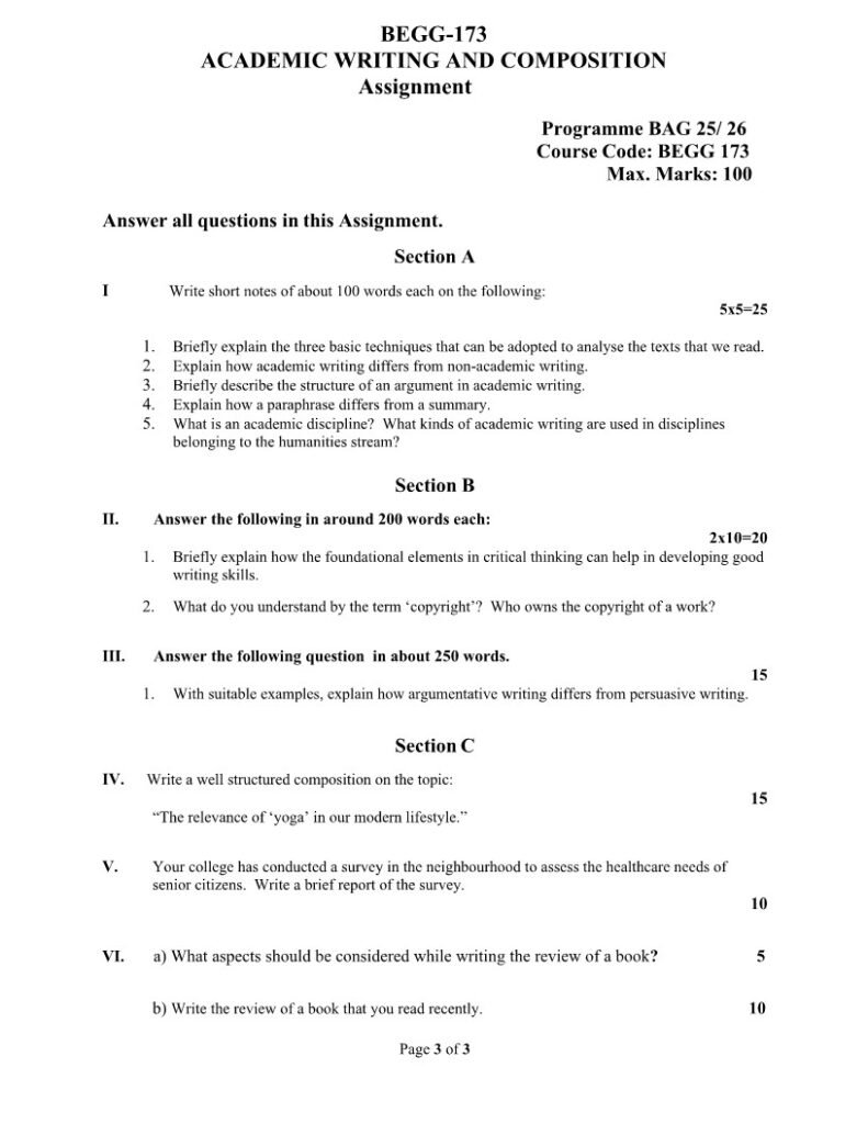 IGNOU BEGG-173 Solved Assignment 2025-26 English Medium