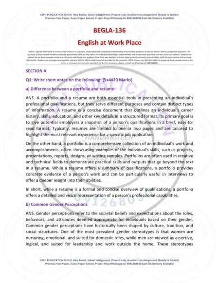 IGNOU BEGLA-136 Solved Assignment 2025-26 English Medium - Image 2