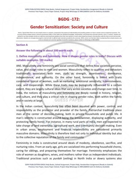 IGNOU BGDG-172 Solved Assignment 2025-26 English Medium