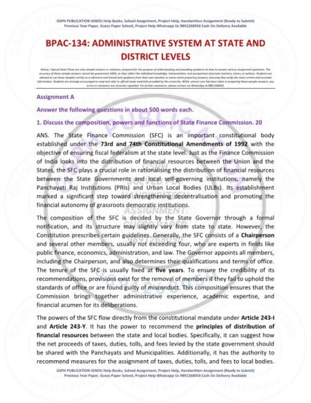 IGNOU BPAC-134 Solved Assignment 2025-26 English Medium