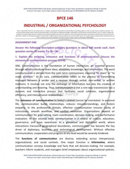 IGNOU BPCE-146 Solved Assignment 2025-26 English Medium