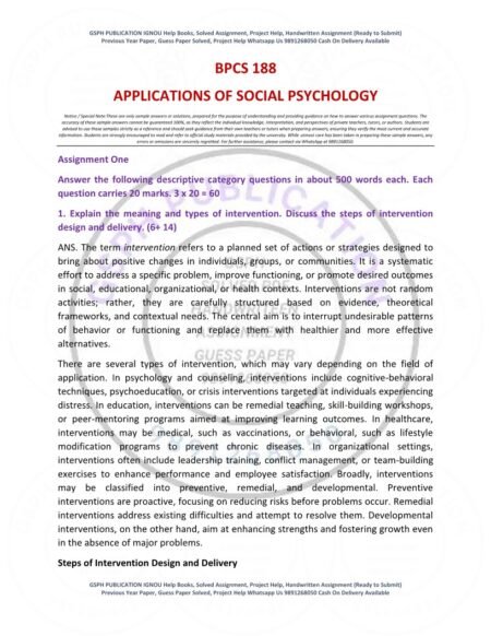 IGNOU BPCS-188 Solved Assignment 2025-26 English Medium