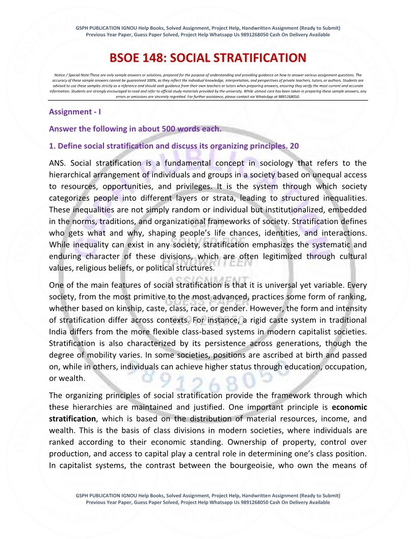 IGNOU BSOE-148 Solved Assignment 2025-26 English Medium