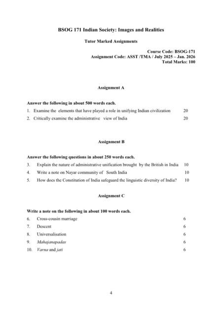 IGNOU BSOG-171 Solved Assignment 2025-26 English Medium