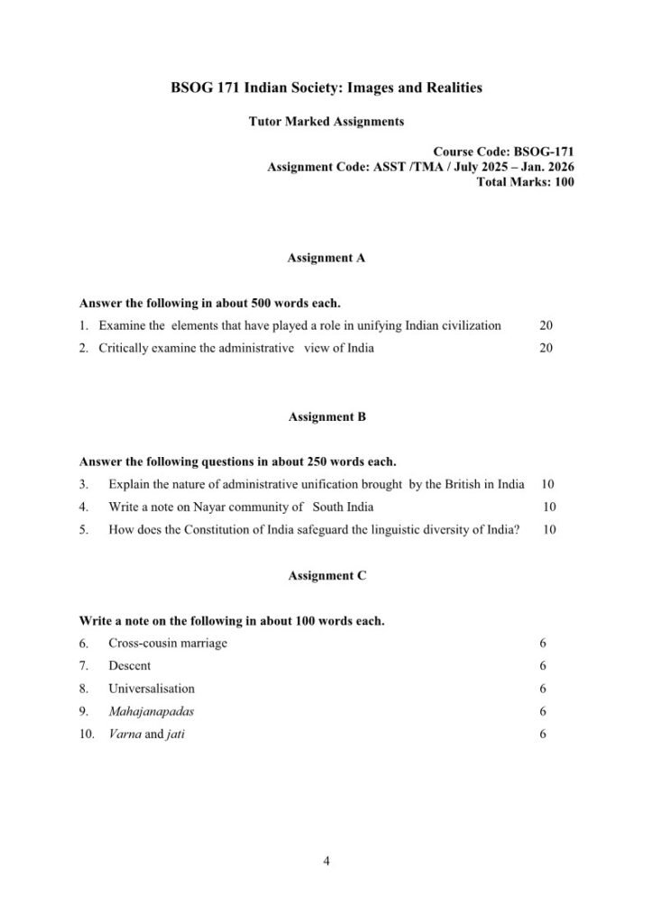 IGNOU BSOG-171 Solved Assignment 2025-26 English Medium