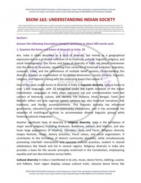 IGNOU BSOM-162 Solved Assignment 2025-26 English Medium
