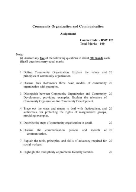IGNOU BSW-123 Solved Assignment 2025-26 English Medium