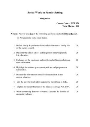 IGNOU BSW-126 Solved Assignment 2025-26 English Medium