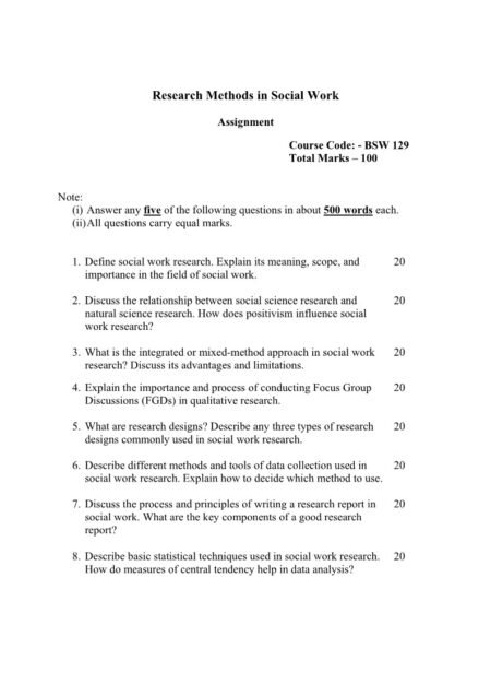 IGNOU BSW-129 Solved Assignment 2025-26 English Medium
