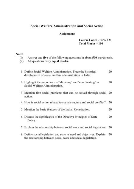 IGNOU BSW-131 Solved Assignment 2025-26 English Medium