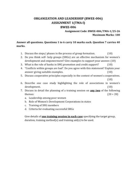 IGNOU BWEE-006 Solved Assignment 2025-26 English Medium