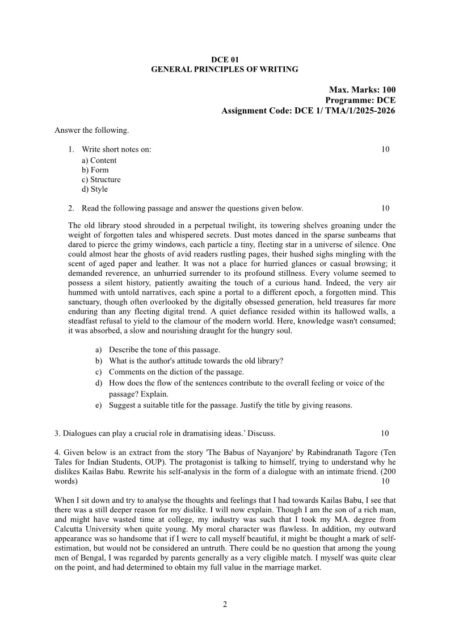 IGNOU DCE-01 Solved Assignment 2025-26 English Medium