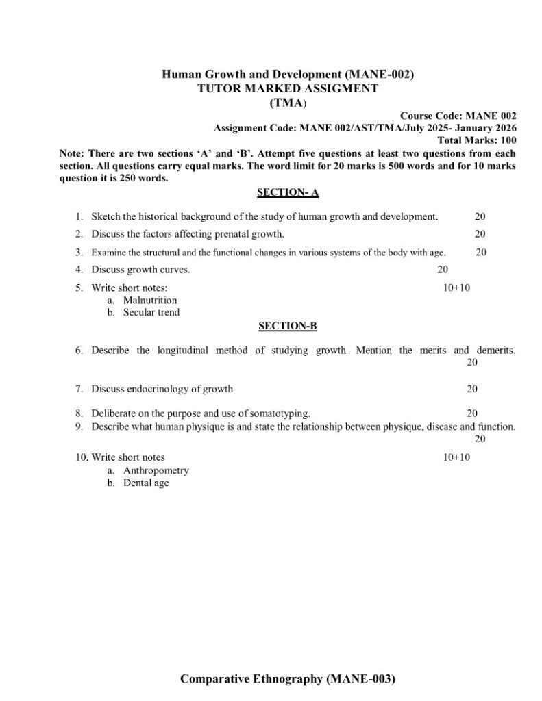 IGNOU MANE-002 Solved Assignment 2025-26 English Medium