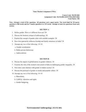 IGNOU MANE-004 Solved Assignment 2025-26 English Medium