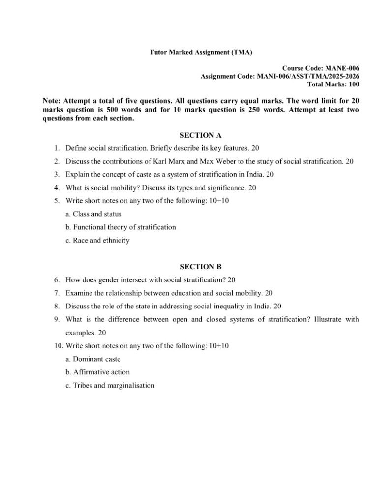 IGNOU MANE-006 Solved Assignment 2025-26 English Medium
