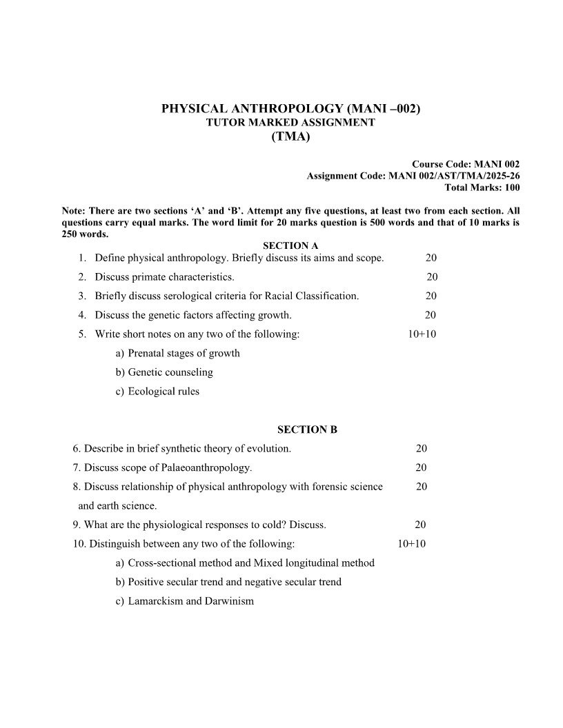 IGNOU MANI-002 Solved Assignment 2025-26 English Medium