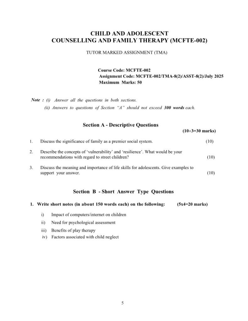 IGNOU MCFTE-002 Solved Assignment July 2025 English Medium