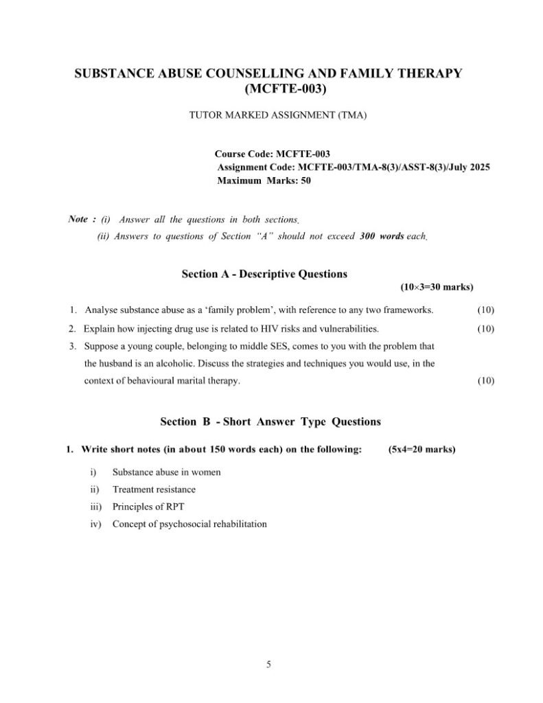 IGNOU MCFTE-003 Solved Assignment July 2025 English Medium