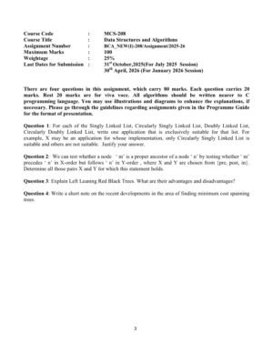 IGNOU MCS-208 Solved Assignment 2025-26 English Medium