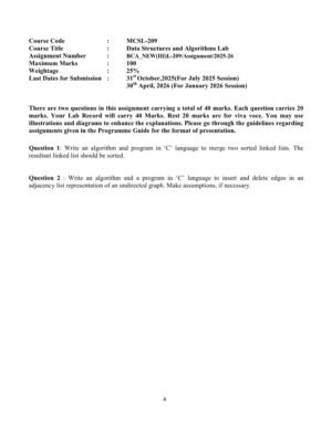 IGNOU MCSL-209 Solved Assignment 2025-26 English Medium