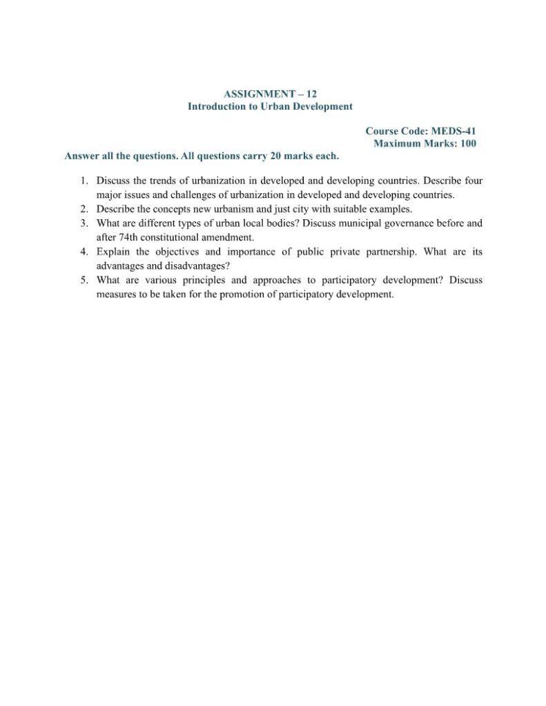 IGNOU MEDS-41 Solved Assignment 2025-26 English Medium