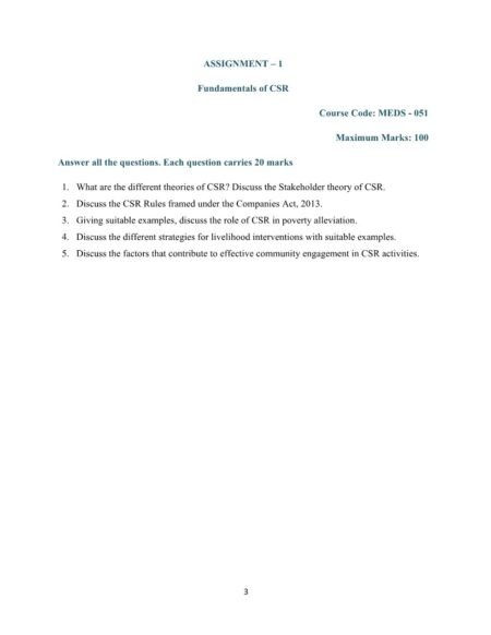 IGNOU MEDS-51 Solved Assignment 2025-26 English Medium