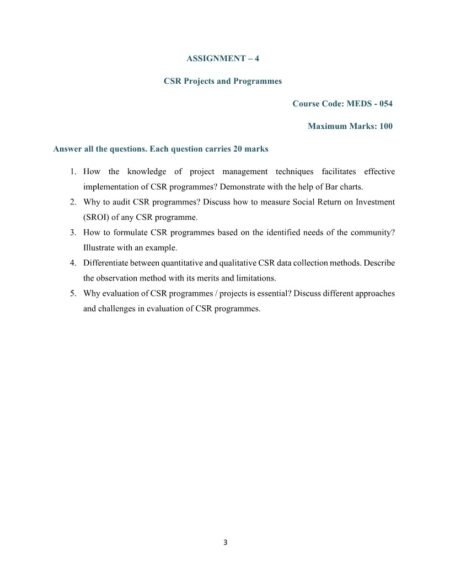 IGNOU MEDS-54 Solved Assignment 2025-26 English Medium