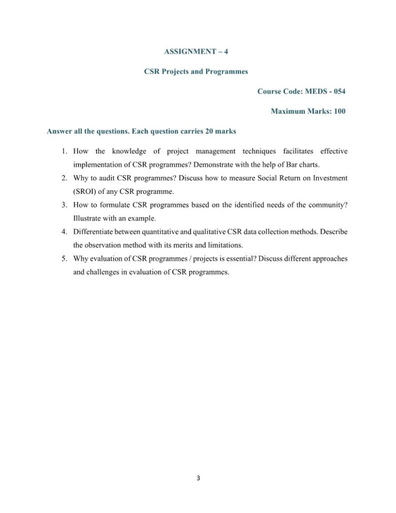 IGNOU MEDS-54 Solved Assignment 2025-26 English Medium