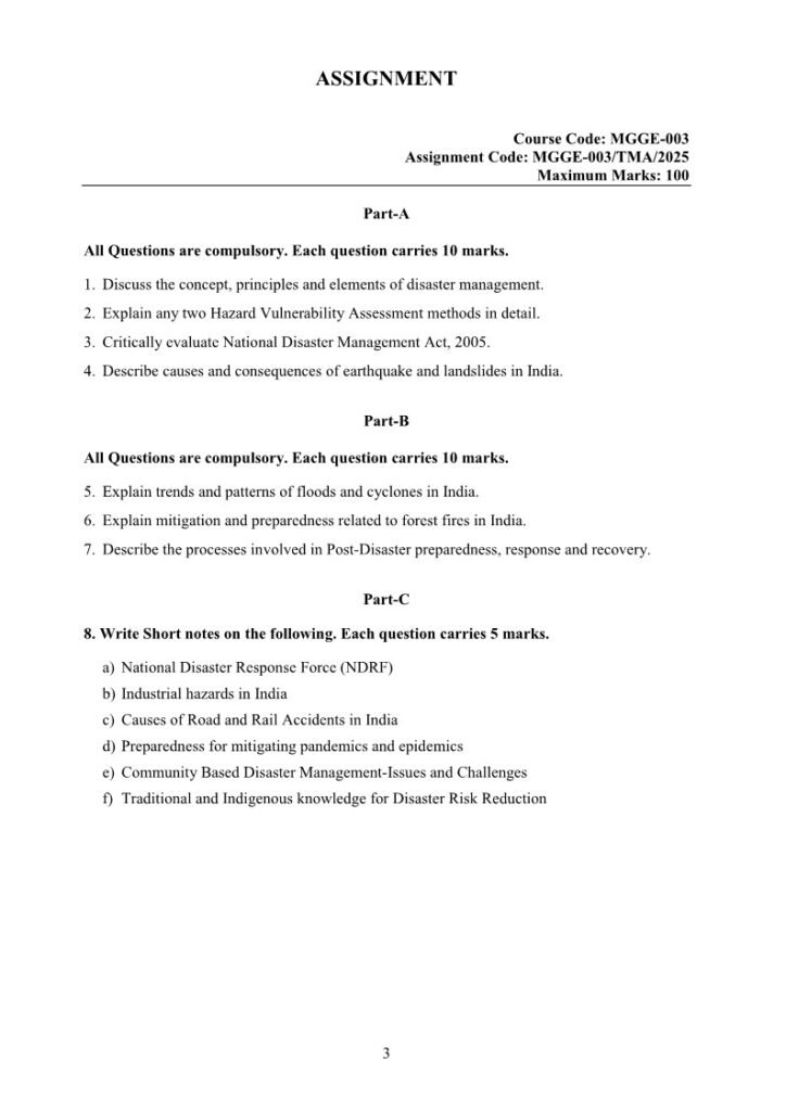 IGNOU MGGE-003 Solved Assignment 2025 English Medium